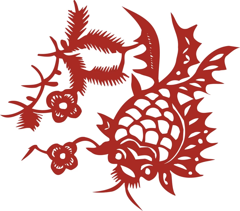 中国风中式传统喜庆民俗人物动物窗花剪纸插画边框AI矢量PNG素材【278】